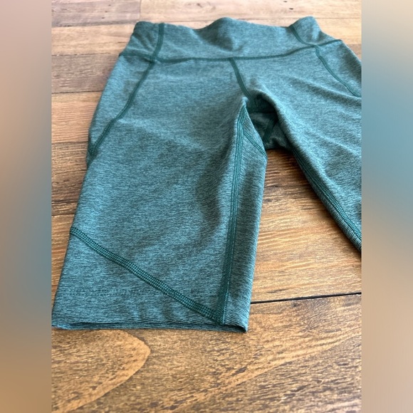 OUTDOOR VOICES Green heathered biker shorts long inseam hidden pocket Sz XS - Picture 5 of 11